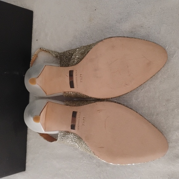 Badgley Mischka Kiss-Kiss Gold/Silver Heels Size 7.5 - Picture 5 of 11